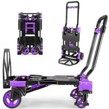330LB Folding Hand Truck Heavy Duty Carrying, Combination of Four Wheels and Two Wheels Convertible Dolly Cart with Retractable