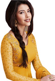 Fashion Basket Women'S Georgette Yellow Semi-Stitched Anarkali Dress Material