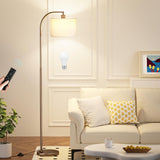 Arc Floor Lamp with Remote and Stepless Dimmable Bulb, Colors Temperature & Brightness Adjustable, Floor Lamps for Living Room(W