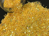 The Design Cart 4 mm Light Mustard Circular Plastic Sequins Sitara for Embroidery, Embellishing Handbags, Apparels, Art Craft DI
