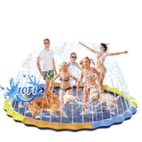 Instraella Splash Pad 120 for Dog and Kids, 10FT Large Non-Slip Sprinkler Mat 1mm Thickened and Foldable Large Pool Summer Fun O