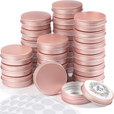 Patelai 2 oz 120 pcs Metal Round Tins Aluminum Tin Cans Salve Tins Containers with Screw Lid 20 Sheets Stickers for Salve Spice