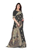 Sugathari Womens Banarasi Saree Pure Kanjivaram Silk Saree Soft New Ladies 2023 Design Wear Pattu Sarees Latest Cotton Party Sari Collections With Blouse Piece For Wedding Sadi (Pari 63 Black)