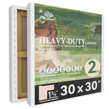 PHOENIX 30x30 Inch 2 Pack Heavy Duty Stretched Canvas - 1 3/4 Thick Extra Large Square Canvas for Painting - Master Series 15 Oz