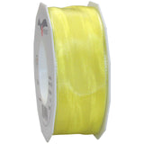 Morex Ribbon French Wired Lyon Fabric Ribbon, 1-1/2-Inch by 27-Yard, Light Yellow