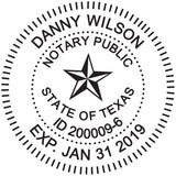 Round Notary Stamp for State of Texas- Self Inking Stamp - Top Brand Unit with Bottom Locking Cover for Longer Lasting Stamp - 5