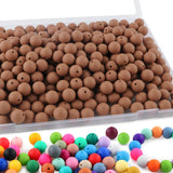 Sunrony 170Pcs 15mm Silicone Beads for Keychain Making, Round Silicone Beads for Pens and Necklace Bracelet Crafts Making(Camel)
