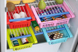 Ngel Adjustable Fridge Storage Basket Expandable Fridge Storage Rack Plastic Fridge Space Saver Food Organizer Tray (1)