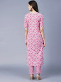 Gosriki Women'S Cotton Blend Printed Straight Kurta With Pant (Mbc-Baby Pink-Gs_S_Baby Pink_Small),Baby Pink,,B0BR17FDB2