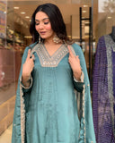 Wedani Silk Embroidered Kurta Set With Duptta For Women Green,GREEN,S,,,