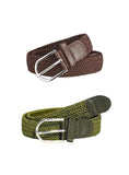 Vtflair MenS & Women Brown Green Cotton Canvas Stretchable Belt Free Size Fit On Upto 36Inch Waist(Vt0176)