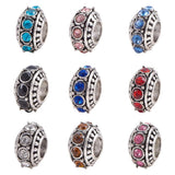 arricraft 50PCS Crystal Charms Beads, Rhinestone Large Hole European Beads, Alloy Loose Beads for Necklace Bracelet Earrings Mak