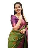 Shiv Textiles Womens Banarasi Silk Saree With Blouse Perfect For Every Occasion Green