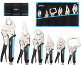 SHALL 6Piece Locking Pliers, Vice Grips Pliers Set, 5,7 & 10 Curved Jaw Locking Pliers, 61/2 & 91/2 Long Nose Locking Pli