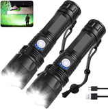 Rechargeable Flashlights 90000 High Lumens - 2 Pack, Super Bright LED Flash Light with 5 Modes, 12 Hour Brightest Waterproof Han