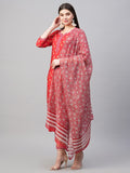 Gosriki Women'S Cotton Blend Printed Straight Kurta With Pant & Dupatta (Tasya Red-Nw-Gs_S_Red_Small),Red,,B0BSVDCGNR