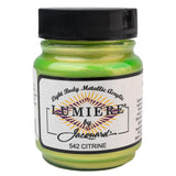 Jacquard Lumiere 2.25oz Fabric Paint Citrine Metallic Paint for Fabric, Leather, Canvas, Paper and Wood Lightbodied Metalli
