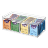 iDesign Crisp BPAFree Plastic Stackable Tea Bag Organizer for Kitchen Cabinets and Countertops 12.59 x 6.23 x 4.57, Clear