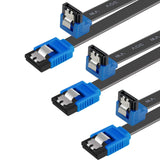 BENFEI SATA Cable III, 3 Pack SATA Cable III 6Gbps 90 Degree Right Angle with Locking Latch 18 Inch for SATA HDD, SSD, CD Driver