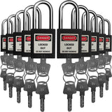 SAFBY Lockout Tagout Locks, Safety Padlock, Keyed Differently Loto Safety Padlocks for Lock Out Tag Out Kits Station (Black 11-2