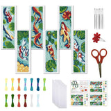 Freebloss 6 Set Lotus Cross Stitch Bookmark Kit 8.66X3.15 11Ct