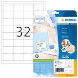 HERMA Self Adhesive Multi-Purpose Labels, 32 Labels Per A4 Sheet, 800 Labels for Laser and Inkjet Printers, Small, 48.3 x 33.8 m