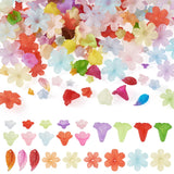 Magibeads 230Pcs Frosted Flower Beads Caps Leaf Acrylic Beads Kit Bell Trumpet Floral Bead Caps Bead Charms Flower Jewelry for D