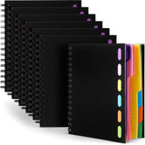 Fainne 6 Pcs 6 Subject A5 Spiral Notebook College Ruled with Dividers Tabs, 6. 75 x 8. 25 Inches, 240 Pages Lined Spiral Noteboo
