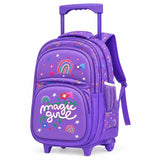 K Pop Huntrix 2in1 Trolley School Bag for Girls | Waterproof Rolling School Backpack with Wheels & Retractable Handle | 4 Comp