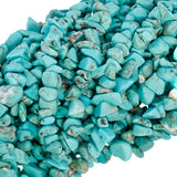 TUMBEELLUWA Polished Semi Precious Loose Beads for Jewelry Making, 5-8 mm Chips Tumbled Stones Beads 33 Strand, Howlite Turquois