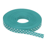MECCANIXITY Grosgrain Ribbons 10 Yards 3/8 Inch Dull Green with White Dots Ribbon Bow Decoration for Crafts Gift Wrapping Weddin