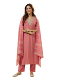 Libas Women'S Silk Blend Kurta Sets (Gs1096_Peach_M)