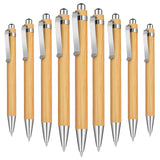 Outus 12 Pieces Bamboo Wooden Retractable Ballpoint Pen Black Ink 1 mm Pens Refills Products Set for Gifts Writing Office School