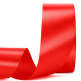 Red Stain Ribbon 1 1/2 Inch,25 Yards Red Solid Fabric Ribbons for Gift Wrapping Floral Bouquets Wedding Party Decoration