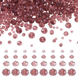 Elecrelive 4 Strands Briolette Glass Beads 2/3/5/6mm Faceted Rondelle Crystal Beads Pale Violet Red Crystal Spacers for Bracelet