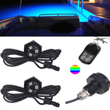 NBWDY RGB LED 1/2in NPT Boat Drain Plug Light Underwater Lights with 4-Key RF Remote Control,DC12V,50000hr Lifespan Marine Led L