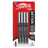 SHARPIE Rollerball Pen, Needle Point, 0.5mm, Assorted Colors, Pack Of 4