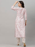 Gosriki Women'S Cotton Blend Straight Yoke Design Printed Kurta (Chameli Peach-Nwr-Gs_S_Peach_Small),Peach,,B0CQHCBV2Y