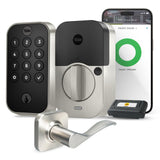Yale Assure Lock 2 Keypad with Wi-Fi and Norwood Lever in Satin Nickel
