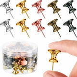 Outus 60 pcs Giant Push Pins Large Thumb Tacks Jumbo Tacks 1 Inch Plastic Heads Pins for Cork Board Map Posters Office School(Go