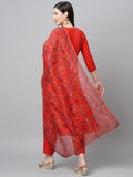 Gosriki Women'S Cotton Blend Solid Straight Kurta With Pant & Dupatta (Authentic-Red_S-Gs_Baby Pink_S-Gsmall),Red,,B0BNHDX1Y3