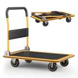 Foldable Push Cart Dolly | 660 lbs. Capacity | Heavy Duty Moving Platform Hand Truck with Swivel Wheels | Small Flatbed Cart | S