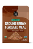 FGO Organic Ground Brown Flaxseed Meal, 2 Pound / 32oz Bulk Powder in Resealable Pouch, Cold Milled for Baking & Smoothies, Grow