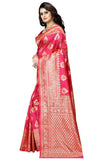 Sugathari Womens Banarasi Saree Pure Kanjivaram Silk Saree Soft New Ladies 2023 Design Wear Pattu Sarees Latest Cotton Party Sari Collections With Blouse Piece For Wedding Sadi (Sam Pari-24 Gajri)