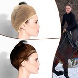 Yuxung 4 Pieces Equestrian Hair Net Women Ride Hair Net No Knot Cap Weaving Caps Wig for Long and Short(Blonde, Brown)