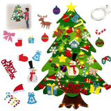 Montessori Felt Christmas Tree for Toddlers DIY Felt Christmas Tree Set with 32 Ornaments for Kids Toddlers Home Wall Hanging Fe