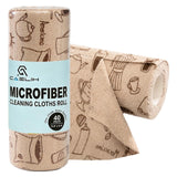 Caelih Microfiber Cleaning Cloth Roll 40 Pack, 11.8inch x 11.8inch (Brown Coffe)