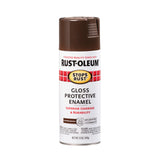 RustOleum 7775830 Stops Rust Spray Paint, 12 oz, Gloss Leather Brown