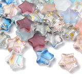 MakemadeDIY 100Pcs Star Glass Beads Bulk for Jewelry Making Mixed Color Transparent Smooth and Frosted Spacer Beads for Necklace