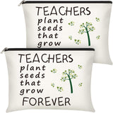 Frienda 2 Pcs Teacher Appreciation Gifts Makeup Bags Thank You for Helping Me Grow Makeup Bag Gift for Graduation Birthday 2025(